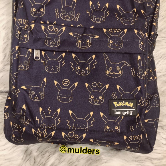 NWT Loungefly Pokémon Pikachu & Mimikyu Face Print Black Backpack main image 3